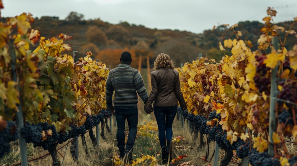 couple-walking-through-vineyard